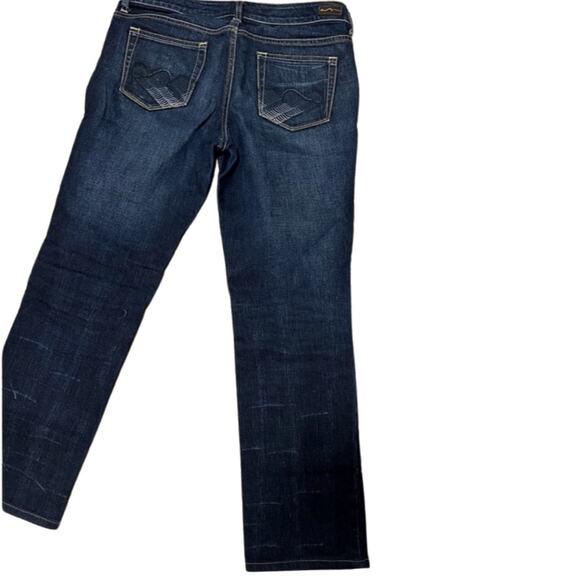 American Rag Cie Low Rise Straight Cut Dark Wash Jeans size 9R 28.5” Inseam - Picture 3 of 8